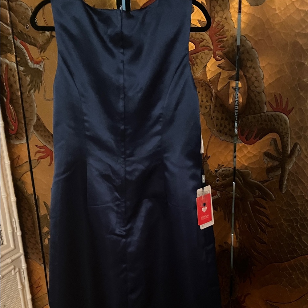 NWT Classy Look JJs House Navy Satin Midi Dress & Duster jacket Wedding